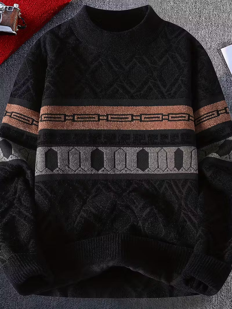 Swebet Men’s Korean Lazy Style Sweater – Relaxed Crew Neck Pullover