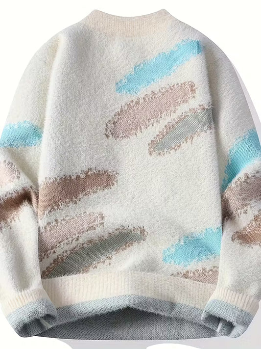 Swebet Menโs & Teen Casual Round Neck Sweater โ Soft Beige Knit Pullover