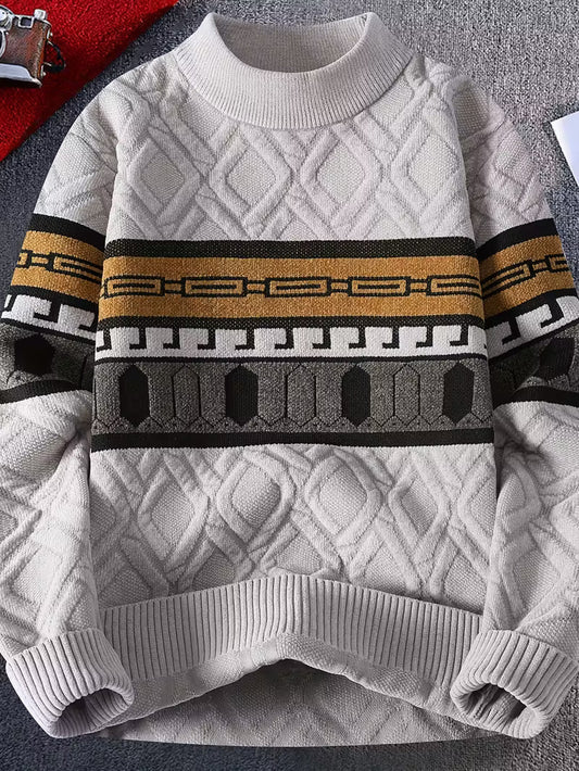 Swebet Menโs Korean Lazy Style Sweater โ Relaxed Crew Neck Pullover