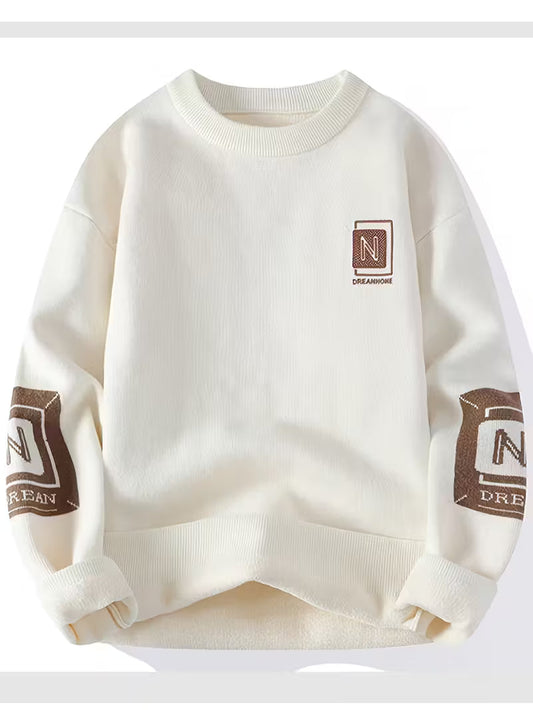 Swebet Vintage Black & White Color Block Sweater – Retro Knit Unisex Pullover