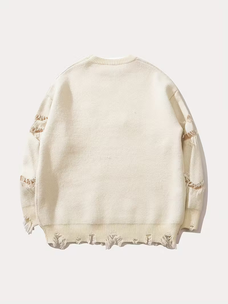 Swebet Unisex Street Style Knit Sweater – Casual Retro Pullover