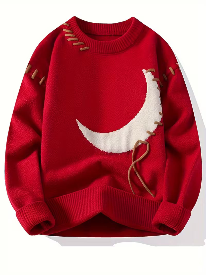 Swebet Men’s Loose Fit Distressed Sweater – Black Asymmetrical Hem Pullover