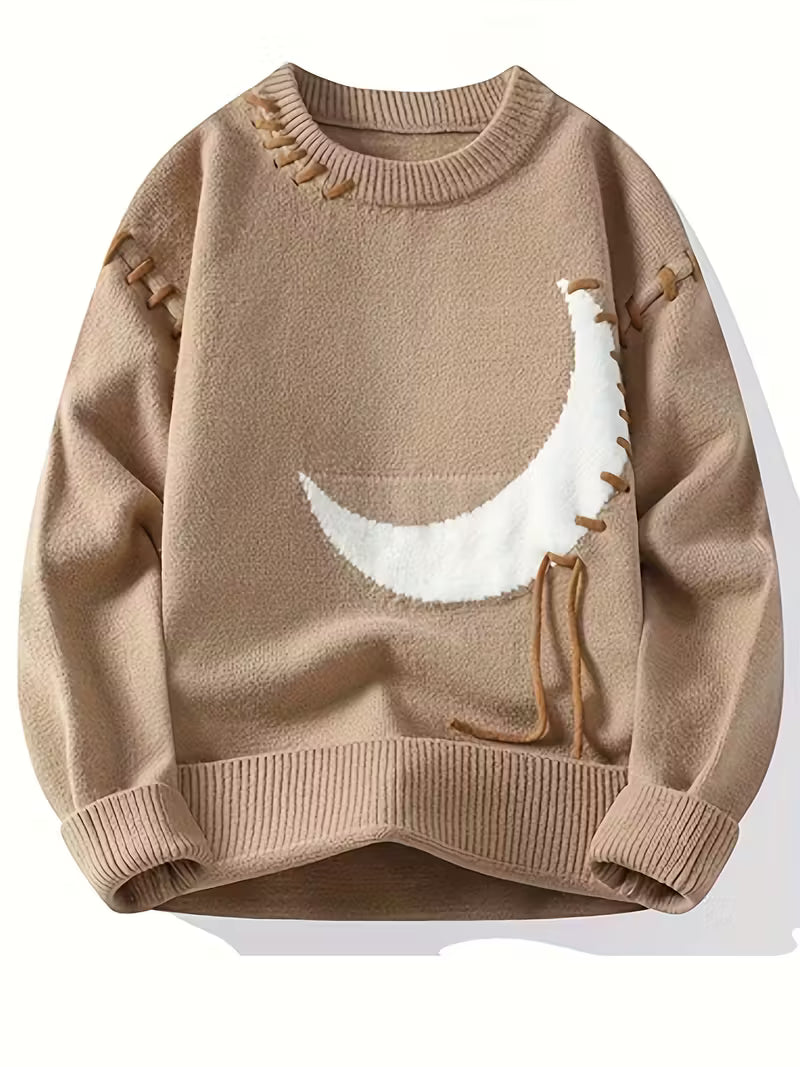 Swebet Men’s Loose Fit Distressed Sweater – Black Asymmetrical Hem Pullover