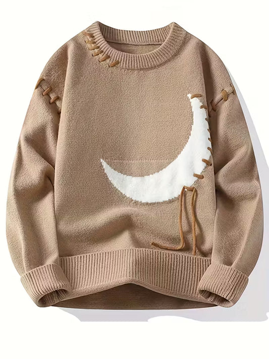 Swebet Men’s Loose Fit Distressed Sweater – Black Asymmetrical Hem Pullover